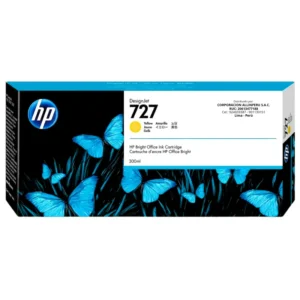 Foto de tinta HP 727 amarillo 300ml código F9J78A original