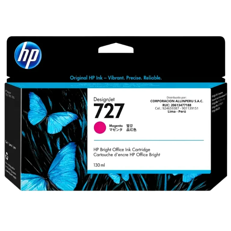 Foto de tinta HP 727 magenta 130ml código B3P20A original