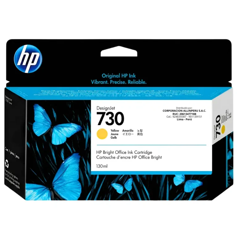 Tinta HP 730 amarillo P2V64A 130ml original