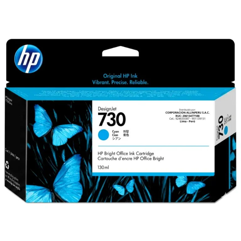 Tinta HP 730 cian P2V62A 130ml original