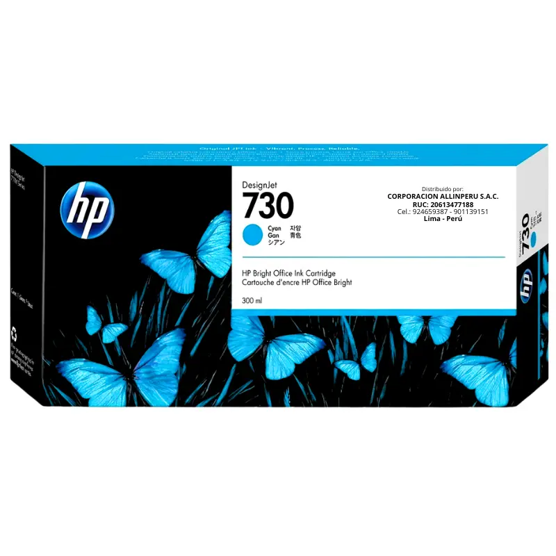 Cartucho de tinta HP 730 Cian 300ml P2V68A original para HP DesignJet T1700