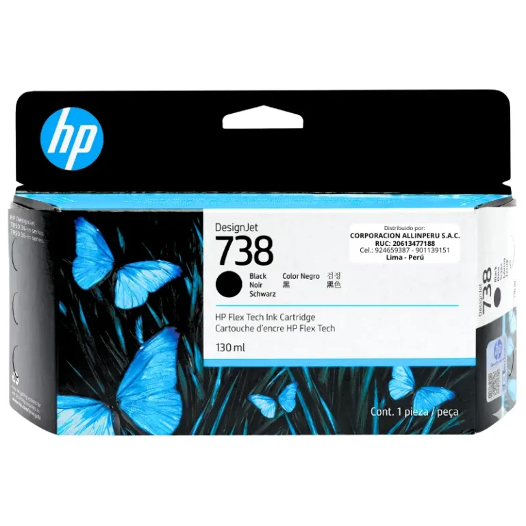 Tinta HP 738 negro 130ml 498N4A original sellada para HP DesignJet T850 T950
