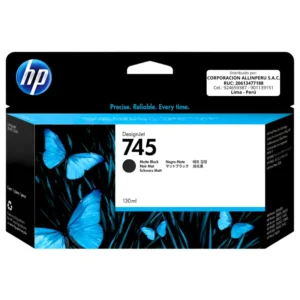 Tinta HP 745 F9J99A negro mate 130ml original vista frontal