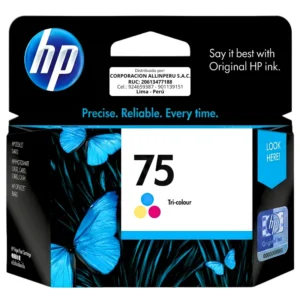 Tinta HP 75 Tricolor CB337WL original cartucho frontal