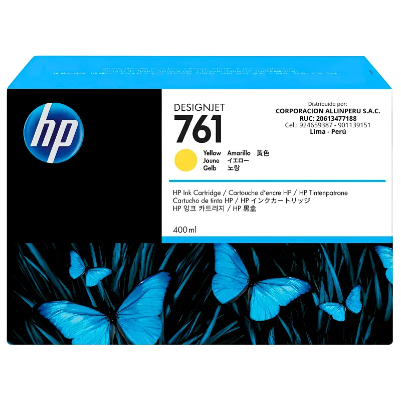 Tinta HP 761 Yellow CM992A original frontal