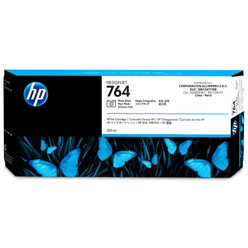 Tinta HP 764 Photo Black C1Q17A Tinta HP 764 Photo Black C1Q17A 300ml original para DesignJet T3500