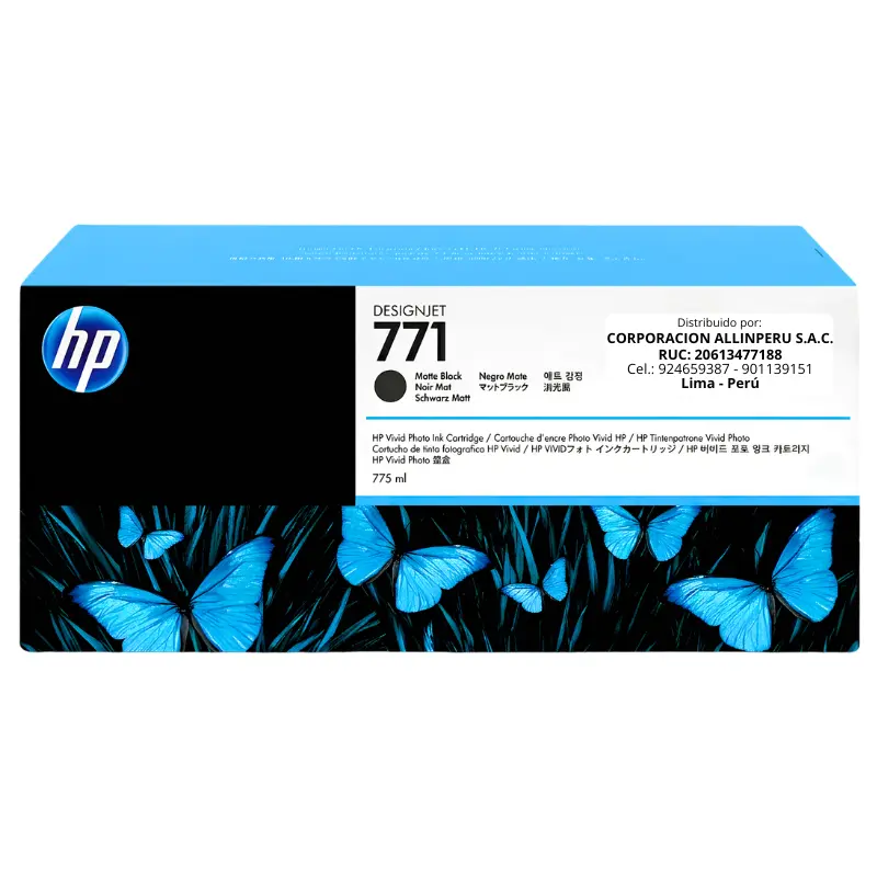 Tinta HP 771A B6Y15A Negro Mate 775ml Original Foto de tinta HP 771A B6Y15A negro mate 775ml original