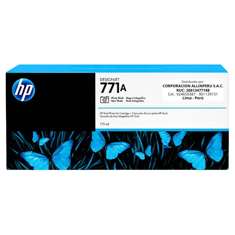 Tinta HP 771A B6Y21A Negro Foto 775ml Original Foto de tinta HP 771A B6Y21A negro foto 775ml original