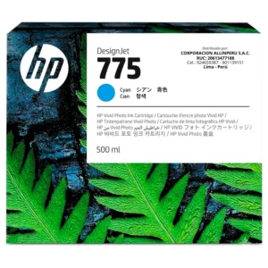 Foto de tinta hp 775 cian 500ml código 1XB17A original
