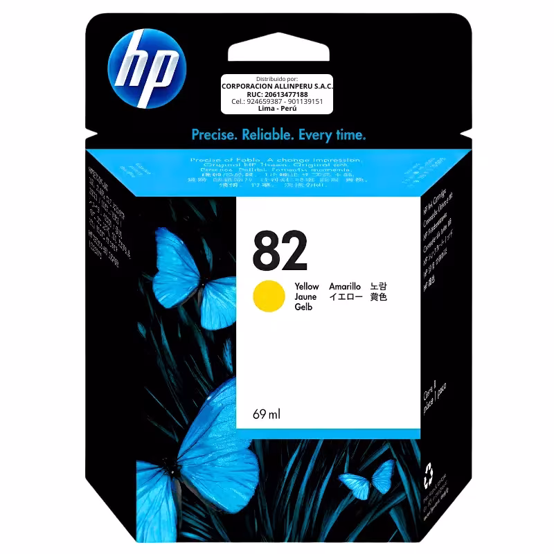 Foto de tinta HP 82 C4913A amarillo 69ml original