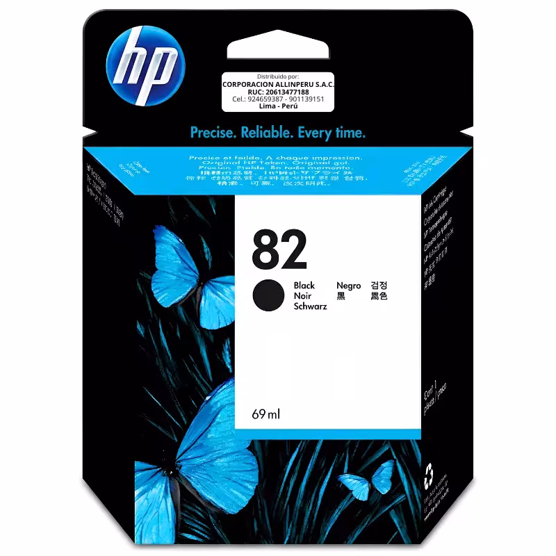 Foto de tinta HP 82 CH565A negro 69ml original