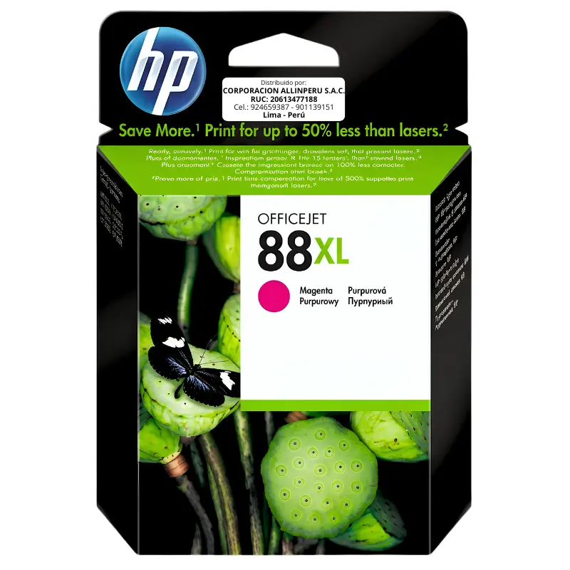 Tinta HP 88XL Magenta C9392AL Foto de tinta hp 88xl magenta C9392AL cartucho original de frente