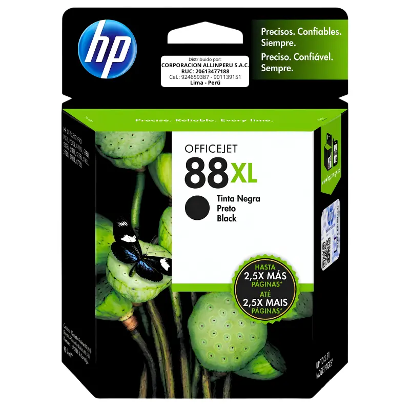 Tinta HP 88XL Negro C9396AL Foto de tinta hp 88xl negro C9396AL cartucho original de frente