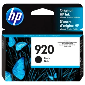 Tinta HP 920 Negro CD971AL cartucho original sobre fondo blanco