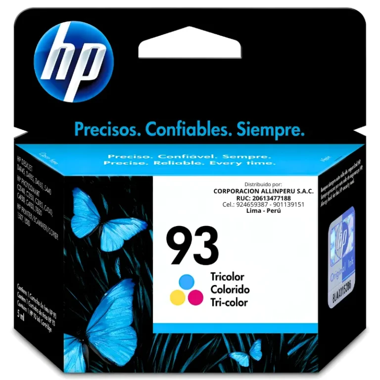 Tinta HP 93 Tricolor C9361WL original, vista frontal del cartucho
