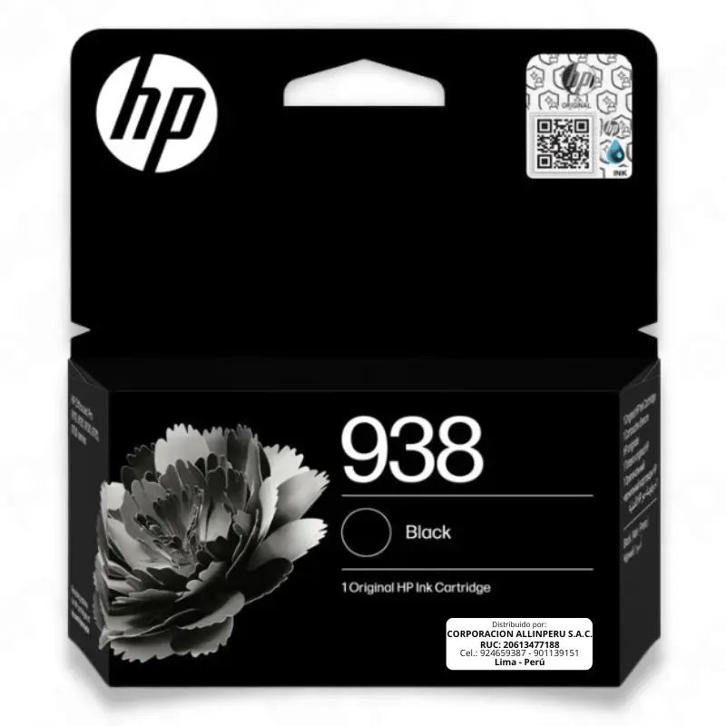 Tinta HP 938 Negro 4S6X8PL OfficeJet Pro 9110, 9120, 9130