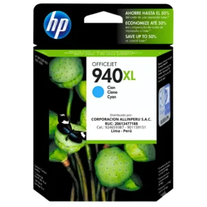 Tinta HP 940XL Cian C4907AL cartucho original frontal