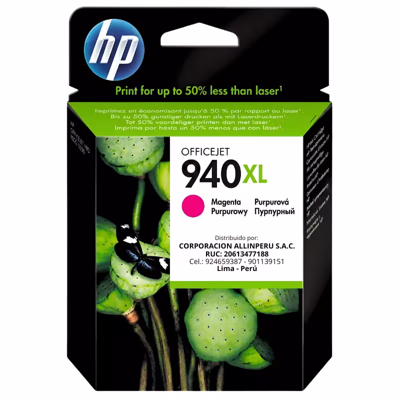 Tinta HP 940XL Magenta C4908AL cartucho original frontal