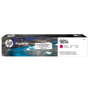 Tinta HP 981A magenta J3M69A original vista frontal del cartucho