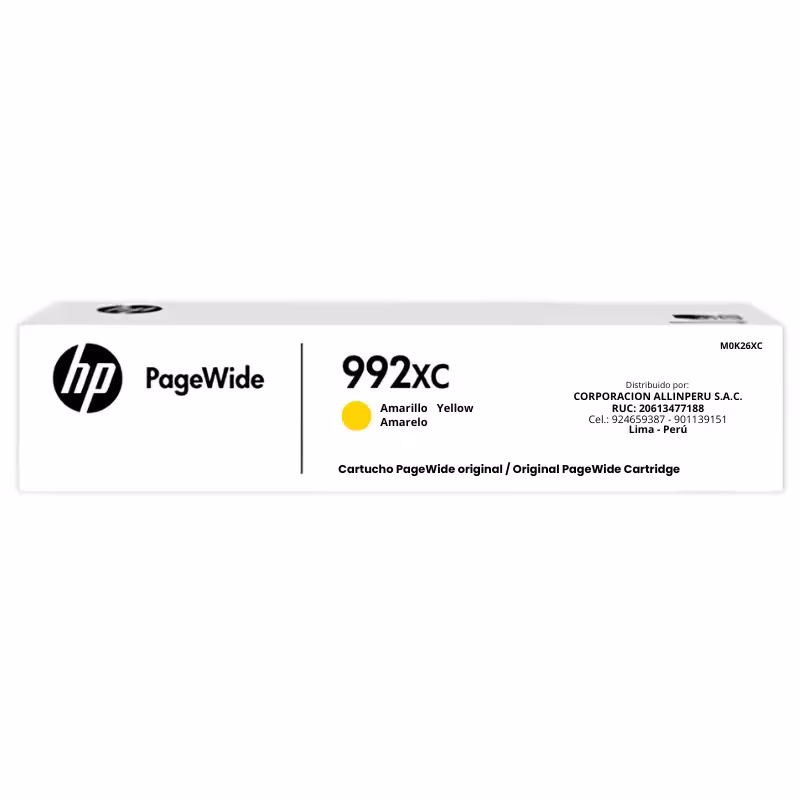 Foto de tinta HP 992X amarillo M0K26XC empaque original