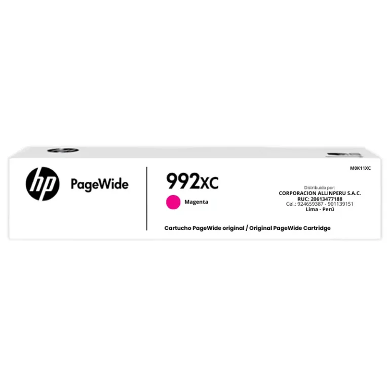 Foto de tinta HP 992X magenta M0K11XC empaque original