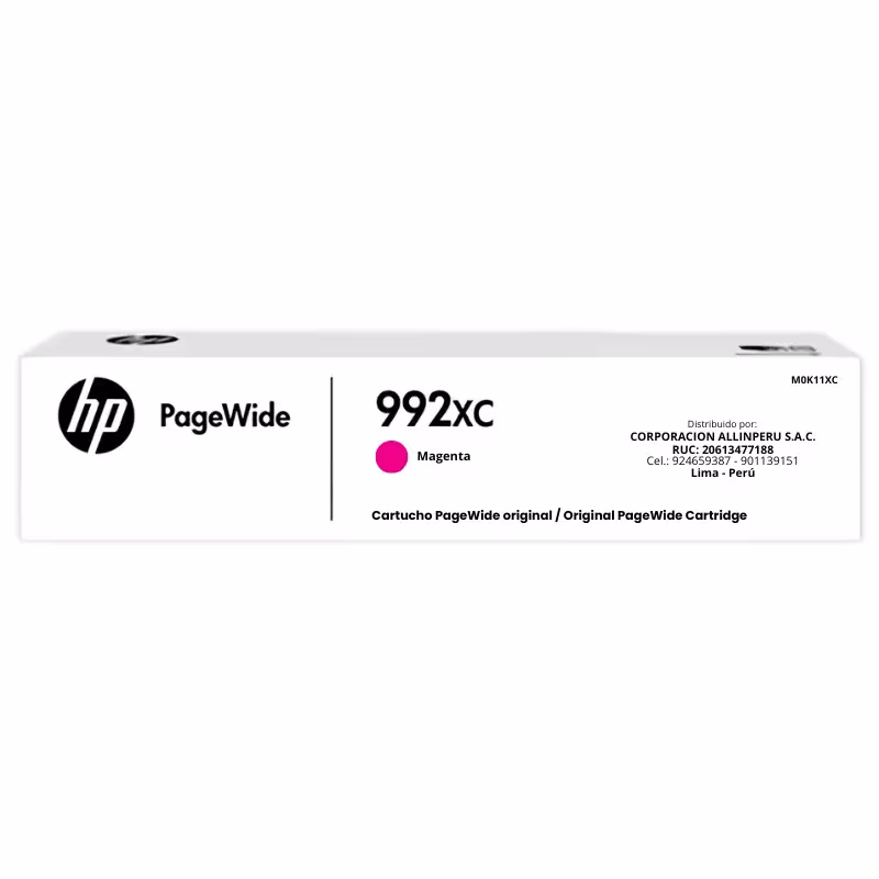 Foto de tinta HP 992X magenta M0K11XC empaque original