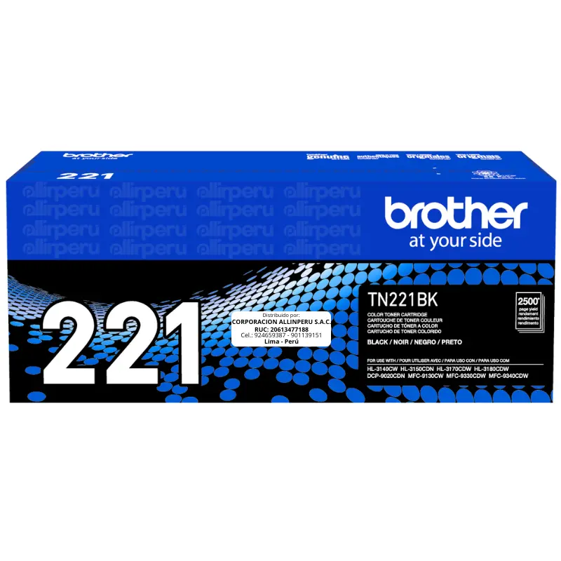 Toner Brother TN-221BK Negro 2.500 Páginas Original Toner Brother TN-221BK Negro 2.500 Páginas Original