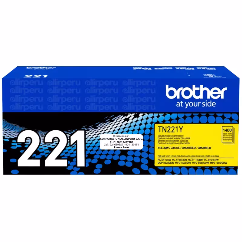 Toner Brother TN-221Y Yellow 1.400 Páginas Original