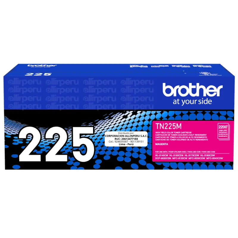 Toner Brother TN-225M Magenta, 2.200 Páginas Original Toner Brother TN-225M Magenta, 2.200 Páginas Original