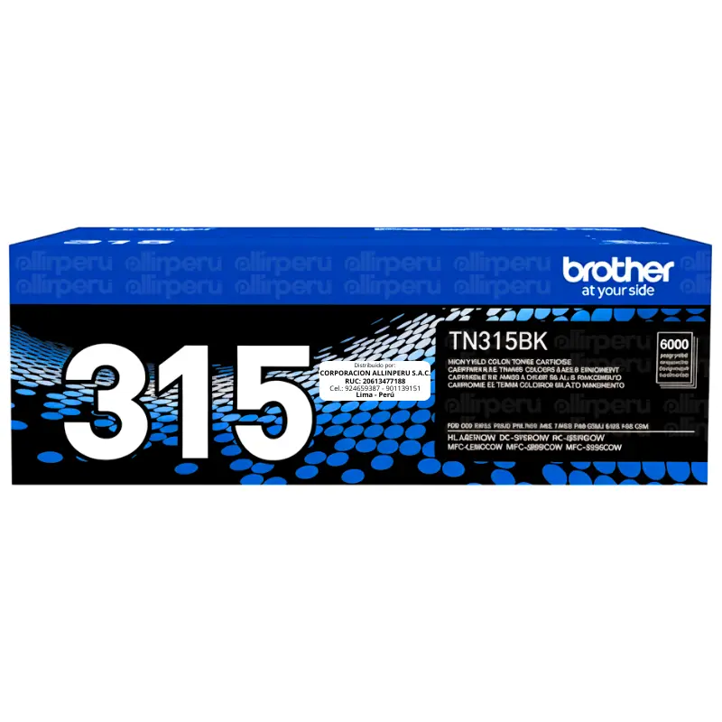 Toner Brother TN-315BK Negro, 6.000 Páginas original Toner Brother TN-315BK Negro, 6.000 Páginas original