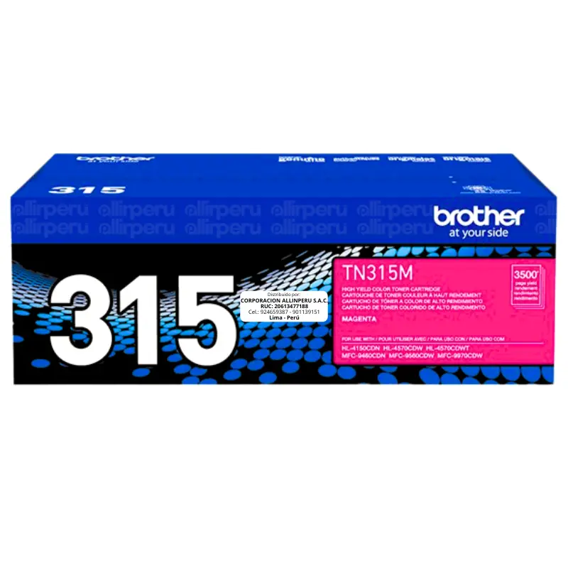 Toner Brother TN-315M Magenta 3.500 Páginas Original Toner Brother TN-315M Magenta 3.500 Páginas Original