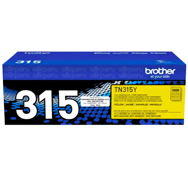 Toner Brother TN-315Y Yellow 3.500 Páginas Original Toner Brother TN-315Y Yellow 3.500 Páginas Original