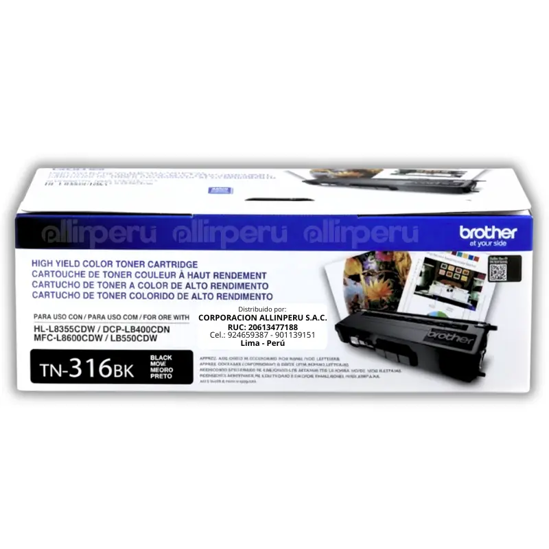 Toner Brother TN-316BK Negro 4.000 Páginas Toner Brother TN-316BK Negro 4.000 Páginas