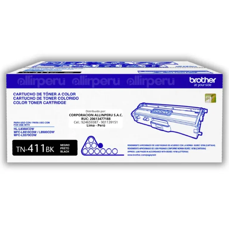 Toner Brother TN-411BK Negro 3,000 Páginas