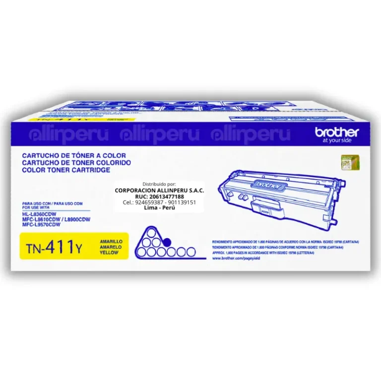 Toner Brother TN-411Y Yellow 1,800 Páginas Original