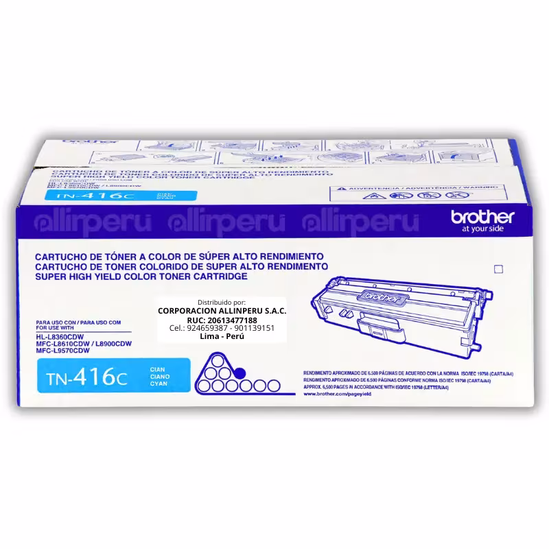 Toner Brother TN-416C Cian 6,500 Páginas