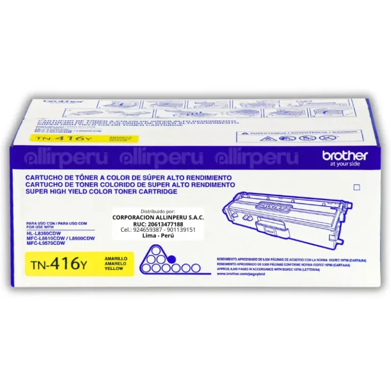 Toner Brother TN-416Y Yellow 6,500 Páginas