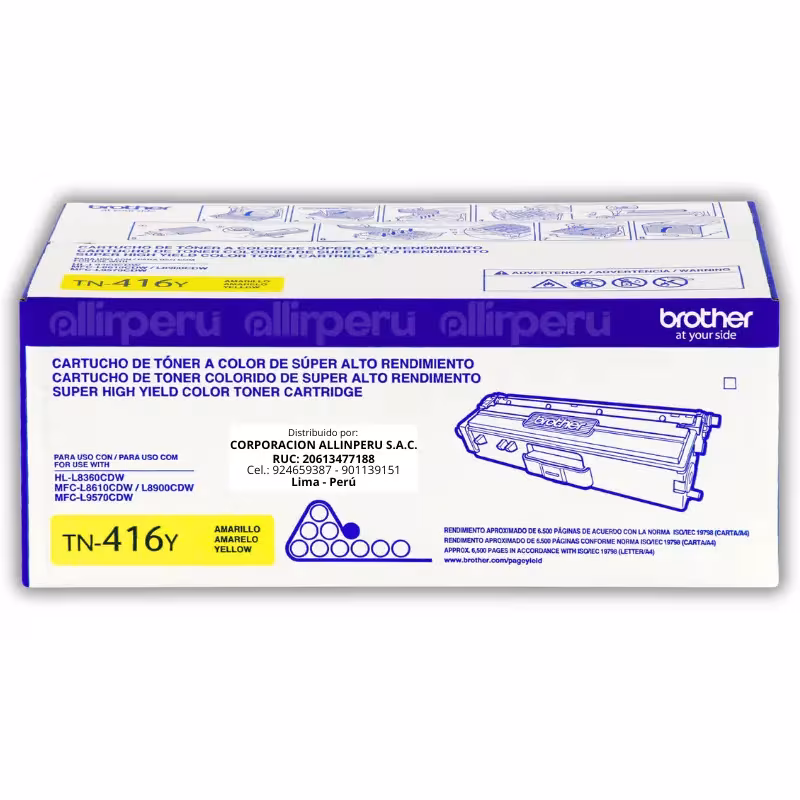 Toner Brother TN-416Y Yellow 6,500 Páginas