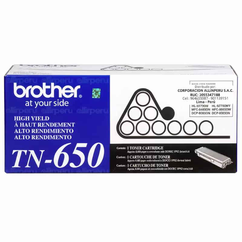 Toner Brother TN-650 Negro 8.000 Páginas Original