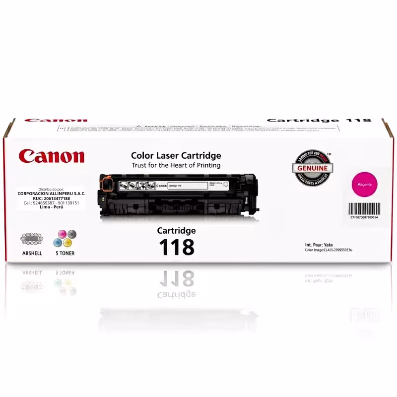 Toner Canon 118 Magenta original 2660B001 caja sellada frontal