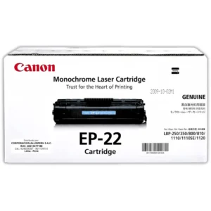 Toner Canon EP-22 negro original para impresora LBP800 vista frontal