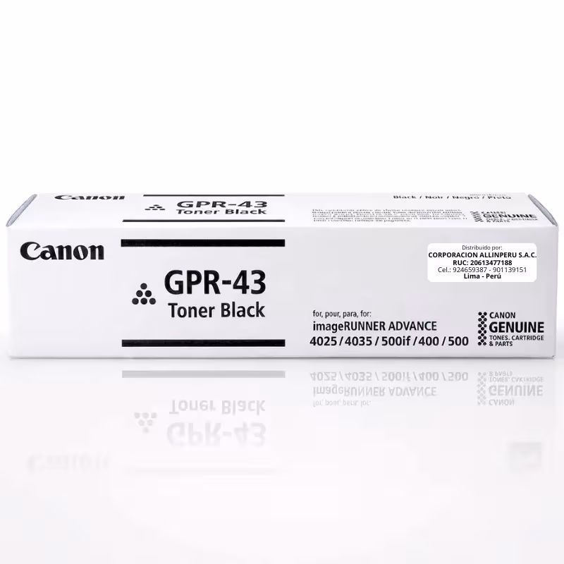 Toner Canon GPR-43 Negro original sellado para iR-ADV 4035 y 4025
