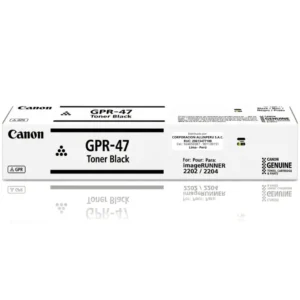 Toner Canon GPR-47 Negro original para imageRUNNER 2202 y 2002 — vista frontal del cartucho