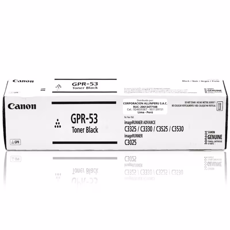 Toner Canon GPR-53 Negro original sellado frente blanco