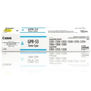 Toner Canon GPR-53C Cian original sellado fondo blanco