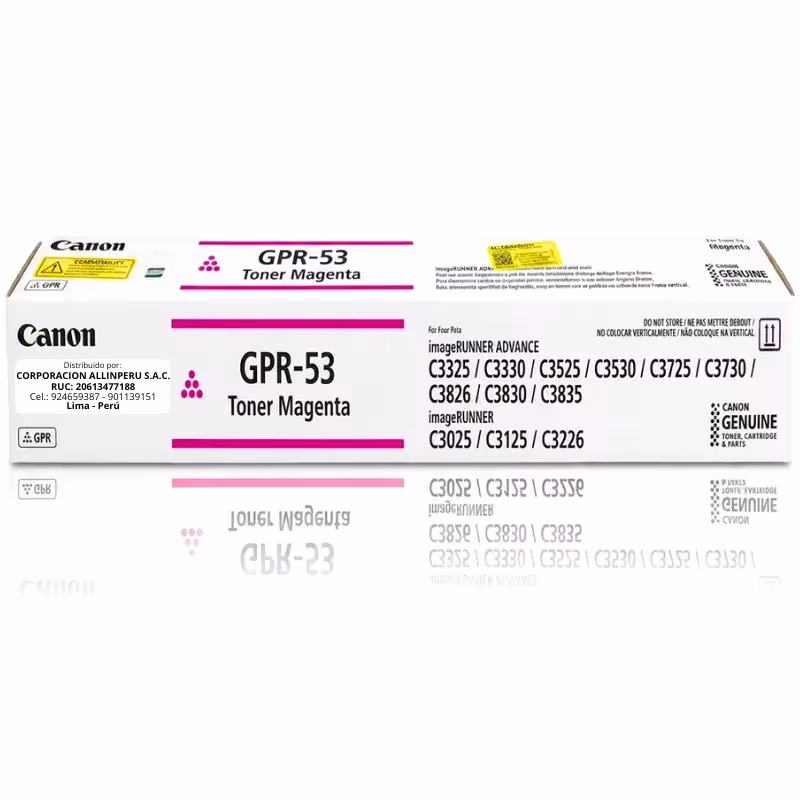 Toner Canon GPR-53M Magenta original sellado fondo blanco