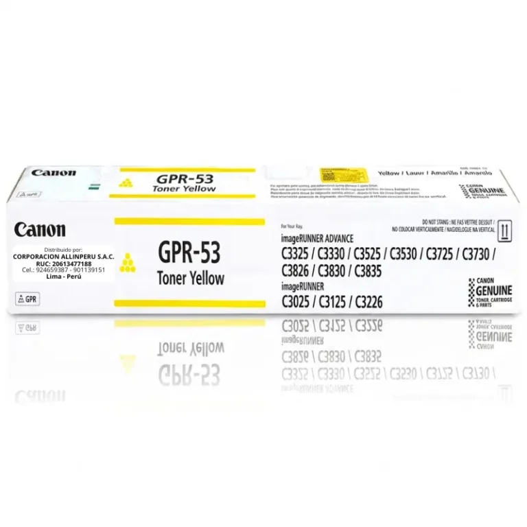 Toner Canon GPR-53Y Amarillo original sellado fondo blanco