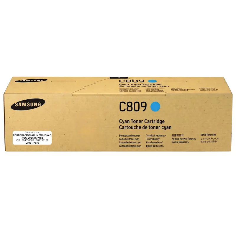 Toner Cyan Samsung CLT-C809S Original SS567A Toner Samsung CLT-C809S cyan original SS567A sellado de fábrica 15000 páginas