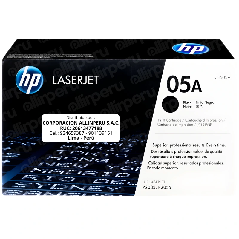 Toner HP 05A Negro CE505A para LaserJet P2035 P2050 P2055