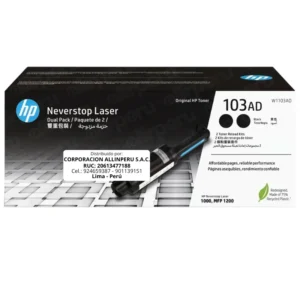 Toner HP 103AD Negro W1103AD para 1000 1001 1020 1200 1201 1202
